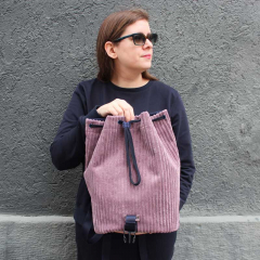 RESTSTCK 19 cm Breitcord Taschenstoff Mbelstoff Dekostoff Samtstoff, mauve (blasslila)