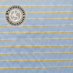 Baumwollstoff Querstreifen gelb wei hellblau Albini- Made in Italy