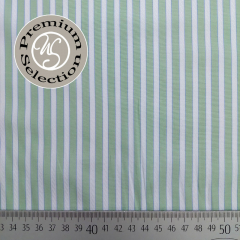 Baumwollstoff wei blaue Lngsstreifen hellgrn Piumino Feeling Albini - Made in Italy