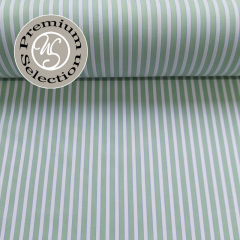 Baumwollstoff wei blaue Lngsstreifen hellgrn Piumino Feeling Albini - Made in Italy