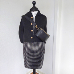 Boucle Stoff franzsischer Stil uni , schwarz