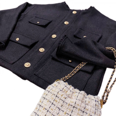 Boucle Stoff franzsischer Stil, gold schwarz cremewei