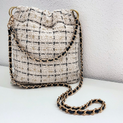 Boucle Stoff franzsischer Stil, gold schwarz cremewei