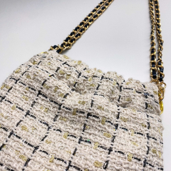 Boucle Stoff franzsischer Stil, gold schwarz cremewei