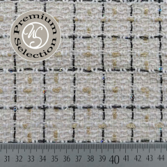 Boucle Stoff franzsischer Stil, gold schwarz cremewei
