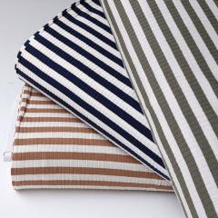Rippenjersey Streifen 1 cm, zimtbraun cremewei (garngefrbt)
