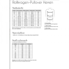 Papierschnittmuster ROLLKRAGEN PULLOVER HERREN Fadenkfer