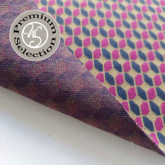 Jacquard Jerseystoff grafisches Muster klassischer Look, camel beere dunkelblau