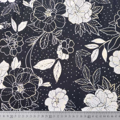 Badelycra Badeanzugstoff Funktionsjersey Blumen Bltter, gelb wei schwarz