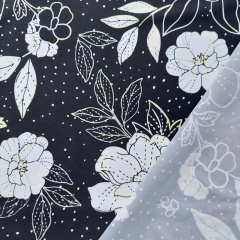 Badelycra Badeanzugstoff Funktionsjersey Blumen Bltter, gelb wei schwarz