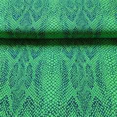 Badelycra Badeanzugstoff snakeprint Schlangenmuster, (neon)grn dunkelblau