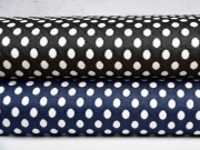 RESTSTCK 108 cm Jacquard leicht elastisch Ovale, cremewei dunkelblau