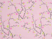 Baumwolle Batist Zweige Blüten (Kombi Little Geisha), rosa
