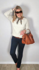 RESTSTCK 93 cm Strickstoff Zopfmuster, armygrn