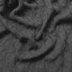 Strickstoff Zopfmuster Meterware, schwarz