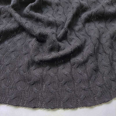 Strickstoff Zopfmuster Meterware, schwarz