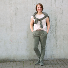 Jeansstoff Denim mit Stretch (colored) uni, armygrn