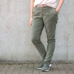 Jeansstoff Denim mit Stretch (colored) uni, armygrn