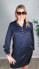 Silky Viskose Rayon Webware uni, deep navy, aus LENZING™ ECOVERO™ Viscosefasern