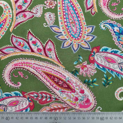 RESTSTCK 60 cm Viskosestoff Popelin Blusenstoff Paisley, pistaziengrn