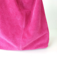 Wildleder Tasche Shopper Beutelform - pink