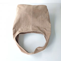Wildleder Tasche Shopper Beutelform - hellbeige