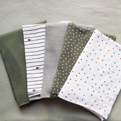 Jerseystoff Punkte, khaki braun rostbraun wei