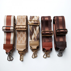 Taschengurt Herzen Gitternetz grafisches Muster, beige creme - beiges Leder - gold Schnalle