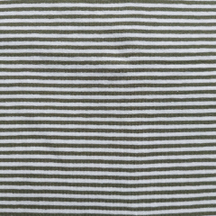 Jerseystoff schmale Streifen 2 mm Garn gefrbt, wei khakigrn #KK028