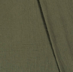 Musselin Stoff Double Gauze uni, armygrn
