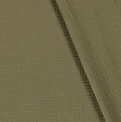 Musselin Stoff Double Gauze uni, khakigrn