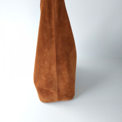 Wildleder Tasche Shopper Beutelform - cognac