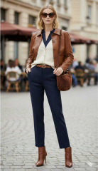 Vintage Lederimitat Kunstleder, Havanna braun