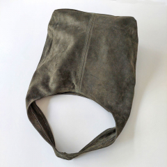 Wildleder Tasche Shopper Beutelform - armygrn