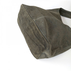 Wildleder Tasche Shopper Beutelform - armygrn