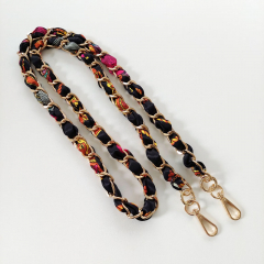 Taschenkette gold Satinband, schwarz