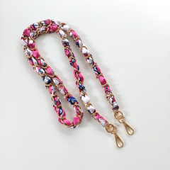 Taschenkette gold Satinband, pink