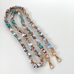 Taschenkette gold Satinband, petrol