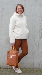 Vintage Lederimitat Kunstleder, cognac braun