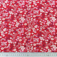 Viskosestoff Popelin Blusenstoff Streublmchen, wei rosa orange rot