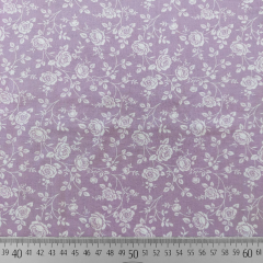 Viskosestoff Popelin Blusenstoff Rosen Blumen, wei flieder