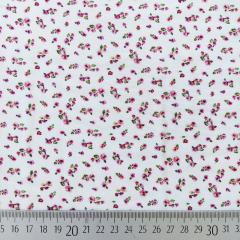 Viskosestoff Popelin Blusenstoff Mini Blumen, rosa rot grn cremewei