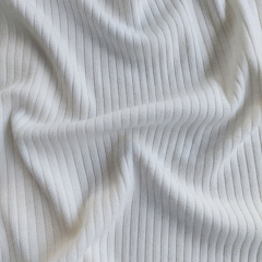 Strickstoff Rippenstrick Classic Look - cremewei