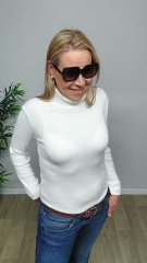 Strickstoff Rippenstrick Classic Look - cremewei