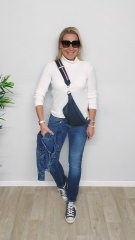 Strickstoff Rippenstrick Classic Look - cremewei