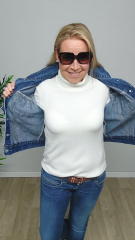 Strickstoff Rippenstrick Classic Look - cremewei