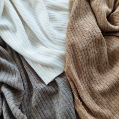 RESTSTCK 70 cm Strickstoff Rippenstrick Classic Look - camel