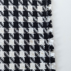 Boucle Stoff Hahnentritt Lurex, schwarz cremewei