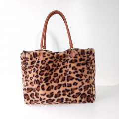 RESTSTCK 31 cm Fellimitat Plsch Leopardenmuster Animal Print flauschig weich, braun schwarz camel