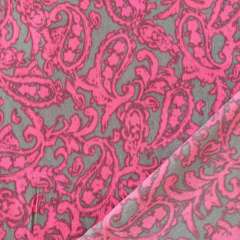 Blusenstoff Satin Velvet Paisley, rot taupe
